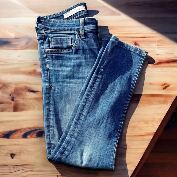 Pilcro and the Letterpress Mid Rise Jeans Stet Blue Wash Straight Leg Size 28 - Picture 7 of 7